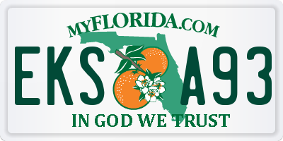 FL license plate EKSA93