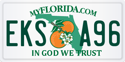 FL license plate EKSA96