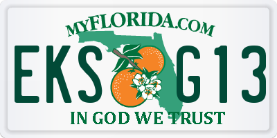 FL license plate EKSG13