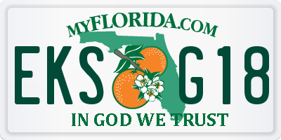 FL license plate EKSG18