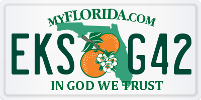 FL license plate EKSG42
