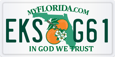 FL license plate EKSG61