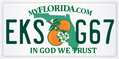 FL license plate EKSG67