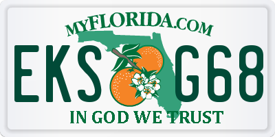 FL license plate EKSG68