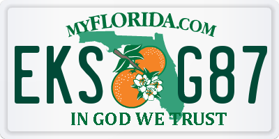 FL license plate EKSG87