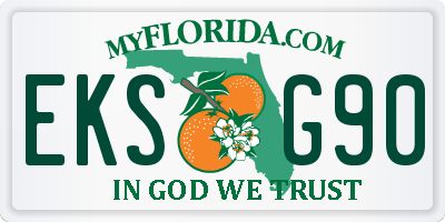FL license plate EKSG90