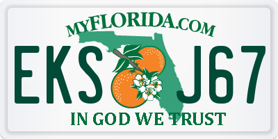 FL license plate EKSJ67
