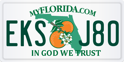 FL license plate EKSJ80
