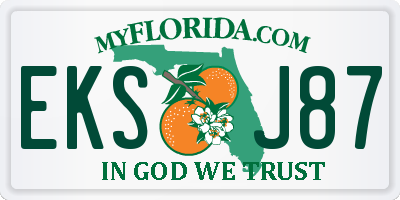 FL license plate EKSJ87