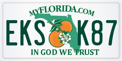 FL license plate EKSK87