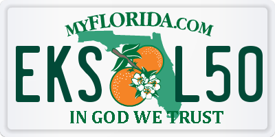 FL license plate EKSL50