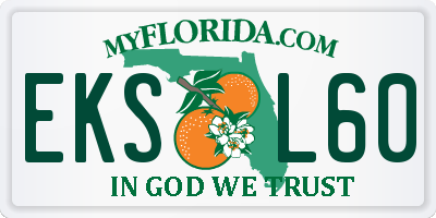 FL license plate EKSL60