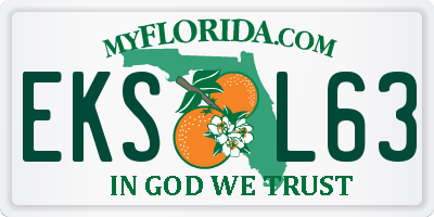 FL license plate EKSL63