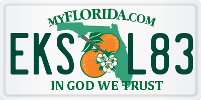 FL license plate EKSL83