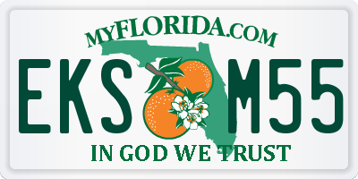 FL license plate EKSM55
