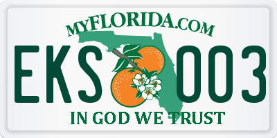 FL license plate EKSO03