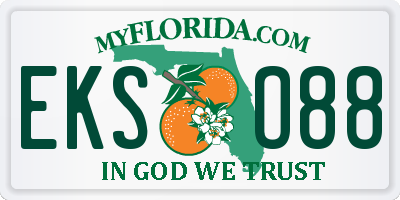 FL license plate EKSO88