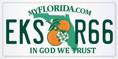 FL license plate EKSR66