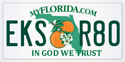 FL license plate EKSR80