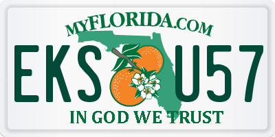 FL license plate EKSU57