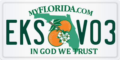 FL license plate EKSV03