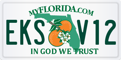 FL license plate EKSV12