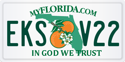 FL license plate EKSV22