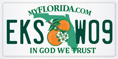FL license plate EKSW09