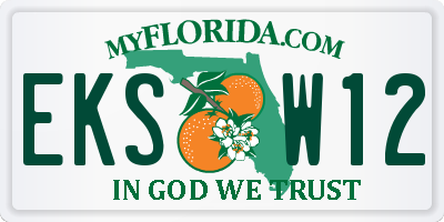 FL license plate EKSW12