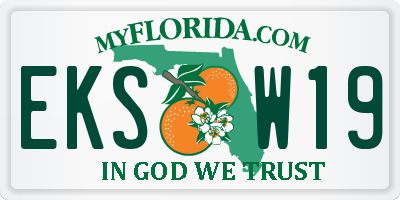 FL license plate EKSW19