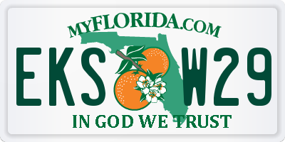 FL license plate EKSW29