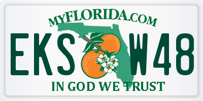 FL license plate EKSW48