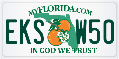 FL license plate EKSW50