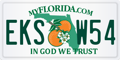 FL license plate EKSW54