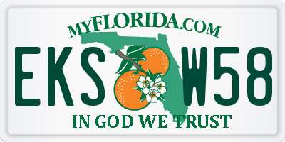FL license plate EKSW58