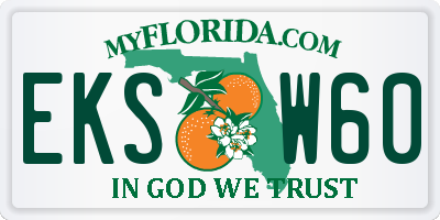 FL license plate EKSW60
