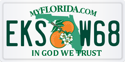 FL license plate EKSW68