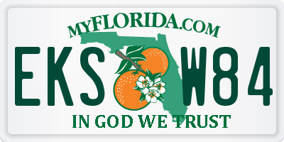 FL license plate EKSW84