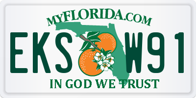 FL license plate EKSW91