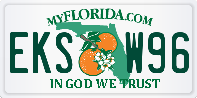 FL license plate EKSW96