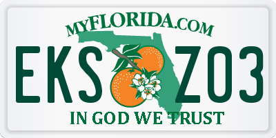 FL license plate EKSZ03