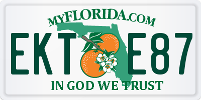 FL license plate EKTE87