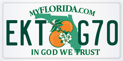 FL license plate EKTG70