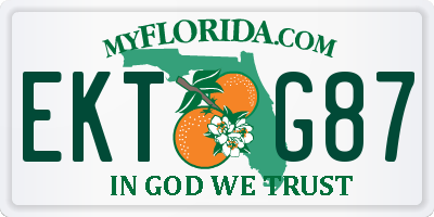 FL license plate EKTG87