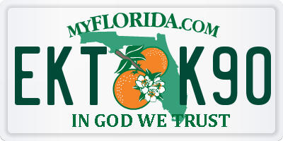 FL license plate EKTK90
