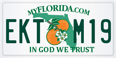 FL license plate EKTM19