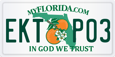 FL license plate EKTP03
