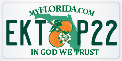 FL license plate EKTP22