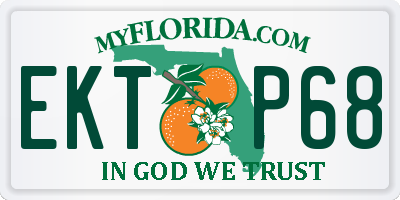 FL license plate EKTP68