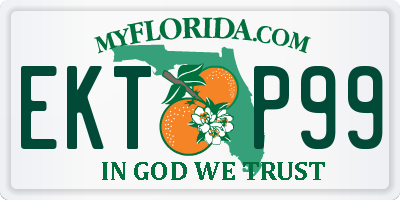 FL license plate EKTP99